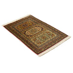 カシミール絨毯 ヴィンテージ シルク 手織り