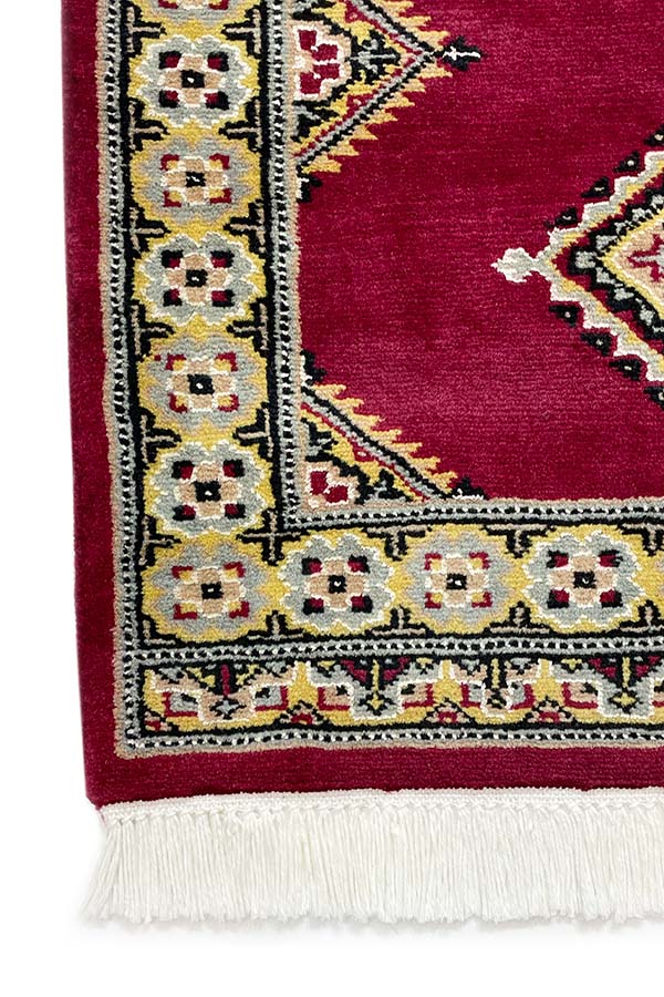 パキスタン絨毯(63x94cm)赤 玄関マット 手織り ラグ【絨毯専門店】