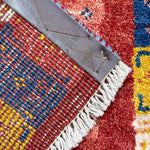 ペルシャ絨毯 ギャッベ 手織り 赤 玄関マット