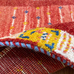 ペルシャ絨毯 ギャッベ 手織り 赤 玄関マット