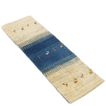 ペルシャ絨毯 ギャッベ 白 ホワイト 細長 ランナー