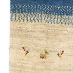 ペルシャ絨毯 ギャッベ 白 ホワイト 細長 ランナー