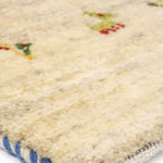 ペルシャ絨毯 ギャッベ 白 ホワイト 細長 ランナー