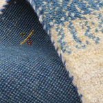 ペルシャ絨毯 ギャッベ 白 ホワイト 細長 ランナー