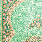 ペルシャ絨毯 クム シルク 玄関マット 緑 (グリーン)