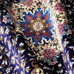 ペルシャ絨毯玄関マット ネイビーブルー クム産 シルク