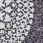 ペルシャ絨毯 クム シルク 玄関マット 黒 (ブラック)