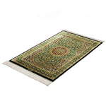 ペルシャ絨毯 クム シルク 玄関マット 黄色 (イエロー)