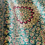 ペルシャ絨毯 クム シルク 玄関マット 黄色 (イエロー)