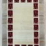 ペルシャ絨毯 ギャッベ 白 ホワイト 玄関マット