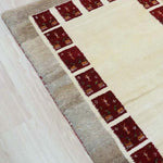 ペルシャ絨毯 ギャッベ 白 ホワイト 玄関マット