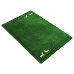 ペルシャ絨毯 ギャッベ 玄関マット 緑 グリーン