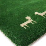 ペルシャ絨毯 ギャッベ 玄関マット 緑 グリーン