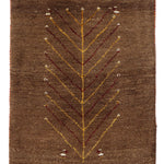 ペルシャ絨毯 ギャッベ 57x87cm 玄関マット 茶色 ブラウン 生命の木