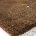 ペルシャ絨毯 ギャッベ 57x87cm 玄関マット 茶色 ブラウン 生命の木