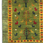 ギャッベ  ペルシャ絨毯 黄緑 ランナー