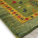 ギャッベ  ペルシャ絨毯 黄緑 ランナー