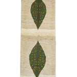 ギャッベ  ペルシャ絨毯 廊下敷き 白