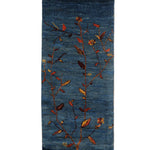 ギャッベ  ペルシャ絨毯 廊下 ランナー 青