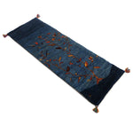 ギャッベ  ペルシャ絨毯 廊下 ランナー 青