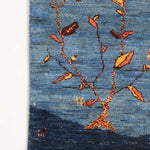 ギャッベ  ペルシャ絨毯 廊下 ランナー 青