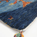 ギャッベ  ペルシャ絨毯 廊下 ランナー 青