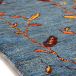 ギャッベ  ペルシャ絨毯 廊下 ランナー 青