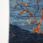 ギャッベ  ペルシャ絨毯 廊下 ランナー 青