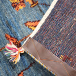 ギャッベ  ペルシャ絨毯 廊下 ランナー 青