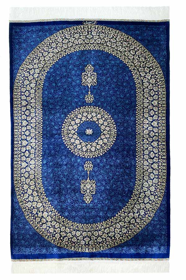 ペルシャ絨毯クム シルクファインクオリティ約80cm x 124cm