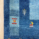 ペルシャ絨毯 ギャッベ ファイン 青 ブルー