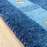 ペルシャ絨毯 ギャッベ ファイン 青 ブルー