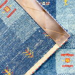 ペルシャ絨毯 ギャッベ ファイン 青 ブルー