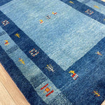 ペルシャ絨毯 ギャッベ ファイン 青 ブルー