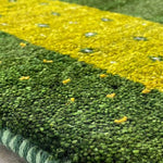 ギャッベ 絨毯  黄緑