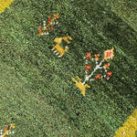 ギャッベ 絨毯  黄緑