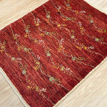 ペルシャ絨毯 ギャッベ ファイン 赤 玄関マット