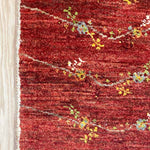 ペルシャ絨毯 ギャッベ ファイン 赤 玄関マット