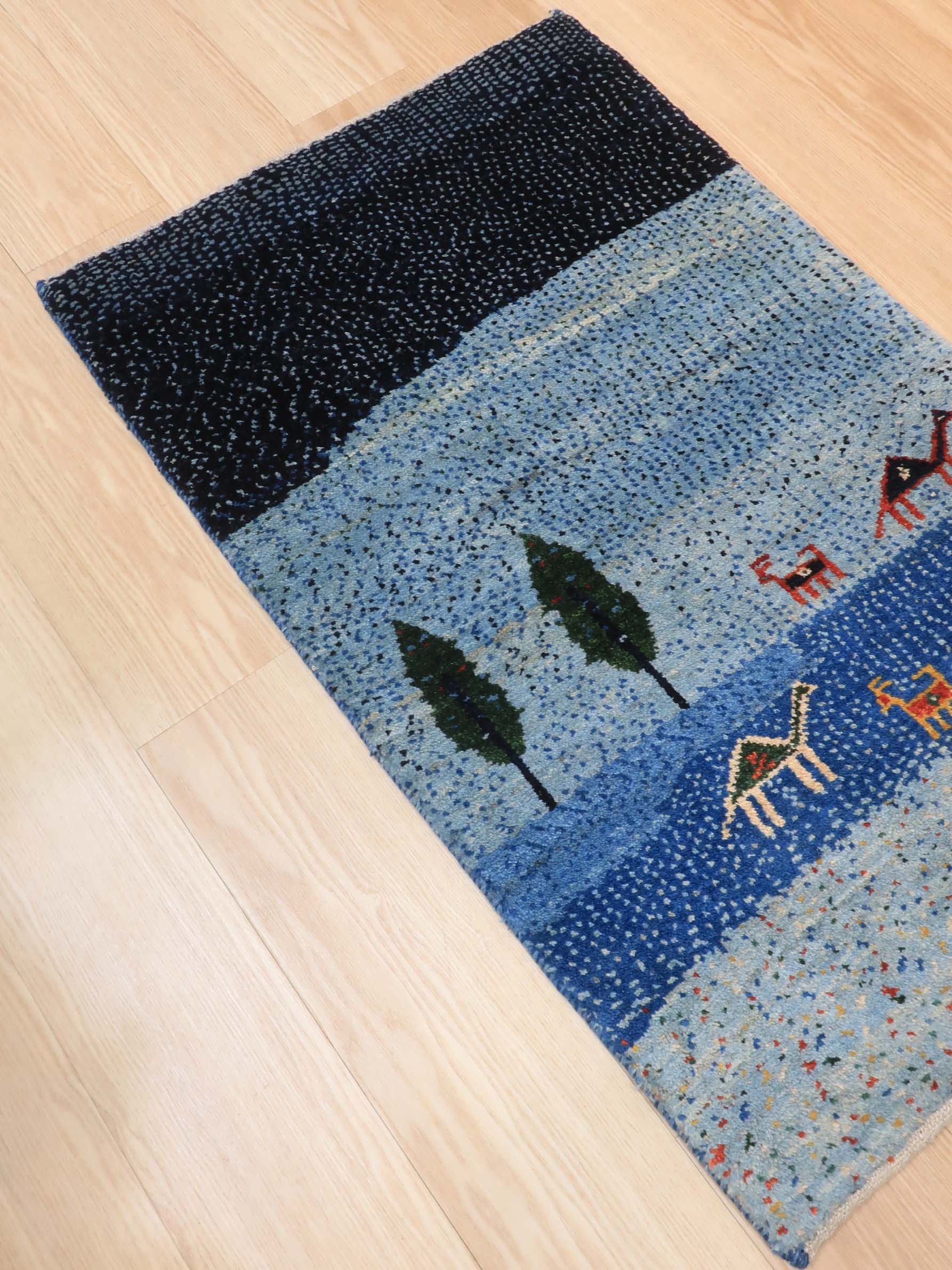 ペルシャ絨毯 ギャッベ 玄関マット 61x98cm