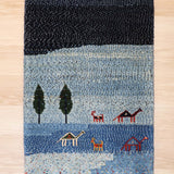 ペルシャ絨毯 ギャッベ 玄関マット 61x98cm