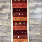 ペルシャ絨毯 ギャッベ 細長 51x145cm 手織り絨毯