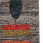 ギャッベ  ペルシャ絨毯 ランナー グレー