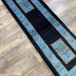 ペルシャ絨毯 ギャッベ ブルー 廊下