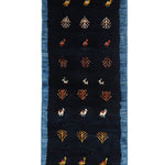 ギャッベ  ペルシャ絨毯 廊下敷き 青