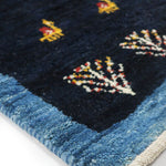 ギャッベ  ペルシャ絨毯 廊下敷き 青