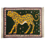 ペルシャ絨毯 ライオンラグ グリーン