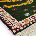 ペルシャ絨毯 ライオンラグ グリーン