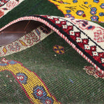 ペルシャ絨毯 ライオンラグ グリーン