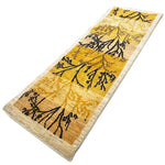 ペルシャ絨毯ギャッベ細長 手織り絨毯 52x152cm 黄色