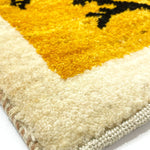 ペルシャ絨毯ギャッベ細長 手織り絨毯 52x152cm 黄色